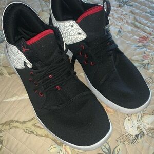 Jordan Black and Red Mid-Top Sneakers